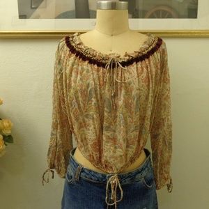 A.B.S by Allen Schwartz Paisley Long Sleeve Blouse